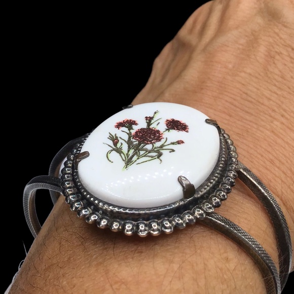 🌺LARGE Vintage Porcelain Bracelet - Picture 10 of 12